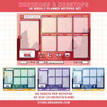 Load image into Gallery viewer, [URSANOVA] Dungeons &amp; Desktops Planner Notepads
