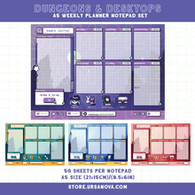 Load image into Gallery viewer, [URSANOVA] Dungeons &amp; Desktops Planner Notepads
