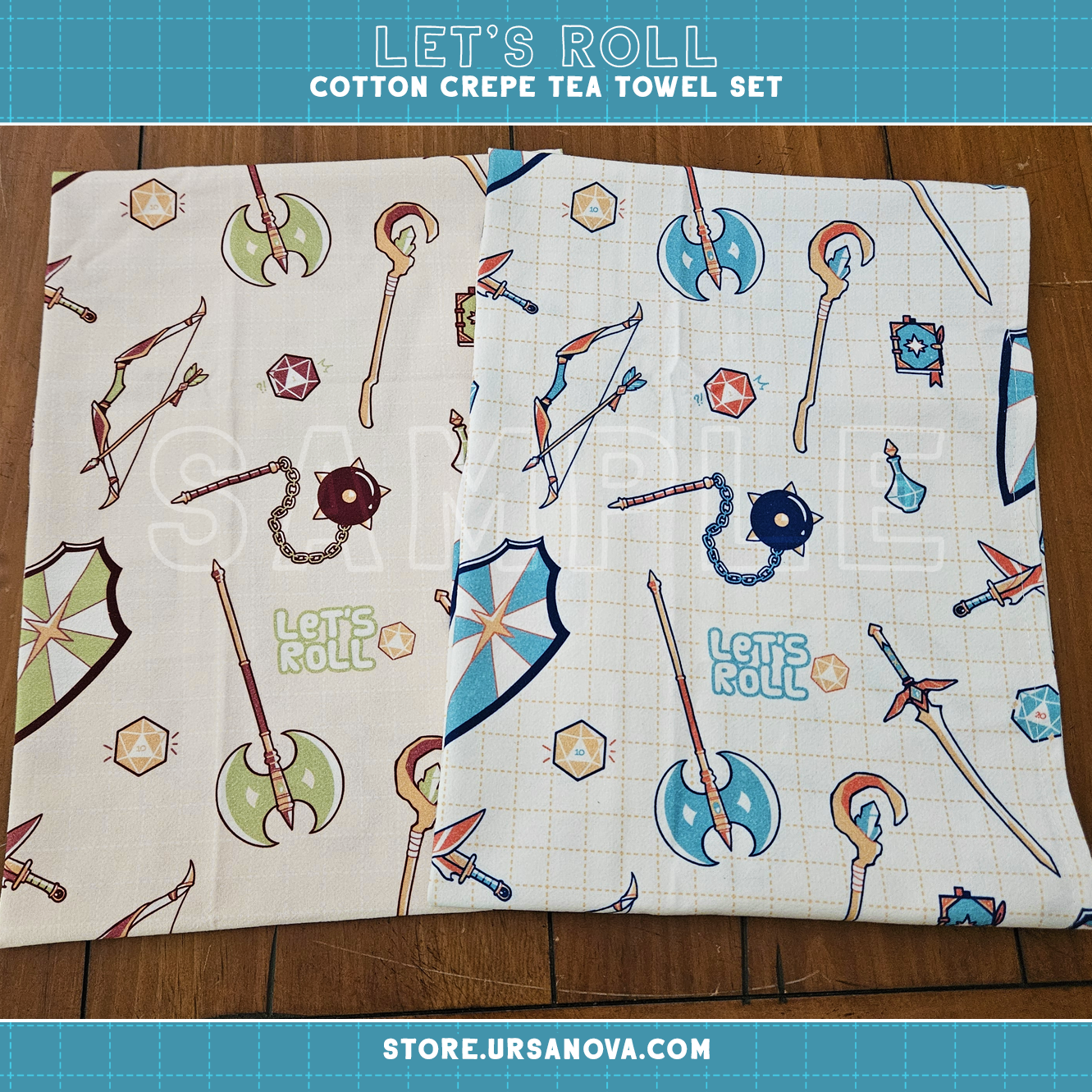 [URSANOVA] Let's Roll Tea Towel Set