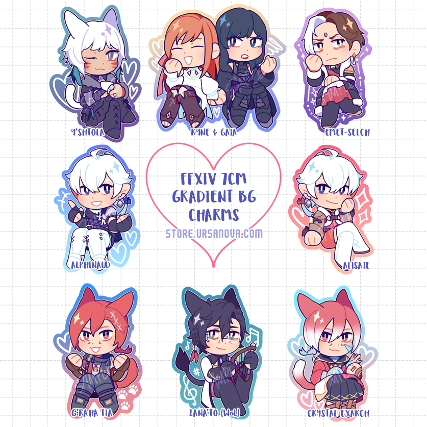 [FFXIV] Gradient Background Acrylic Charms