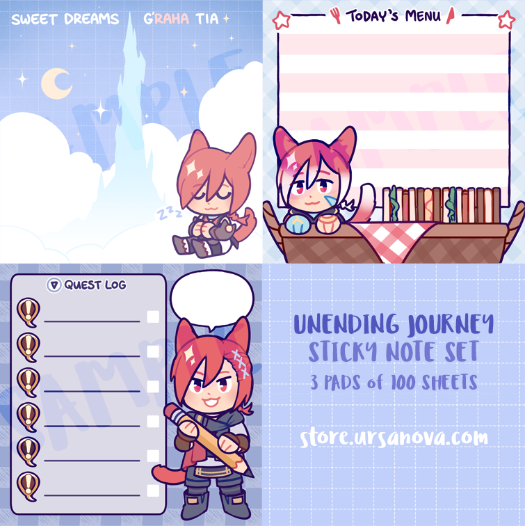 [FFXIV] Unending Journey Sticky Note Set